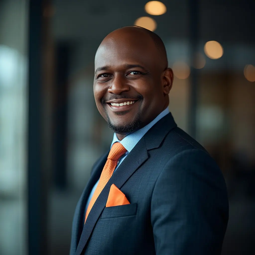 Senior business advisor in a modern Nairobi office